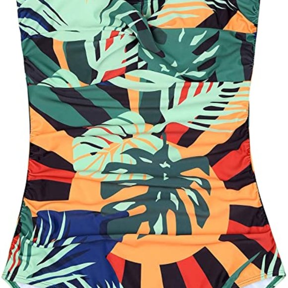 One-Piece Tropical Bathing Suit - Picture 2 of 6